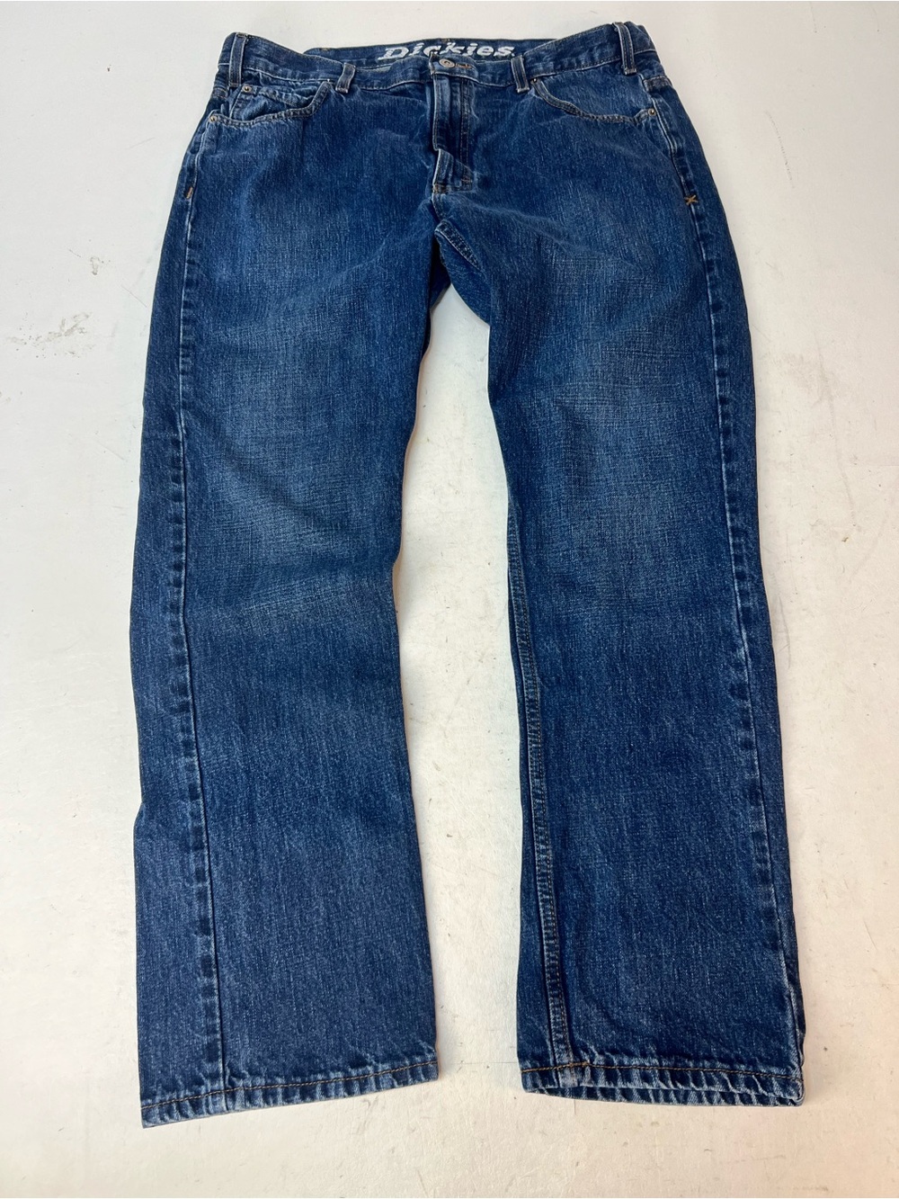 Dickies Men's Blue Straight Jeans - Classic Workwear Style